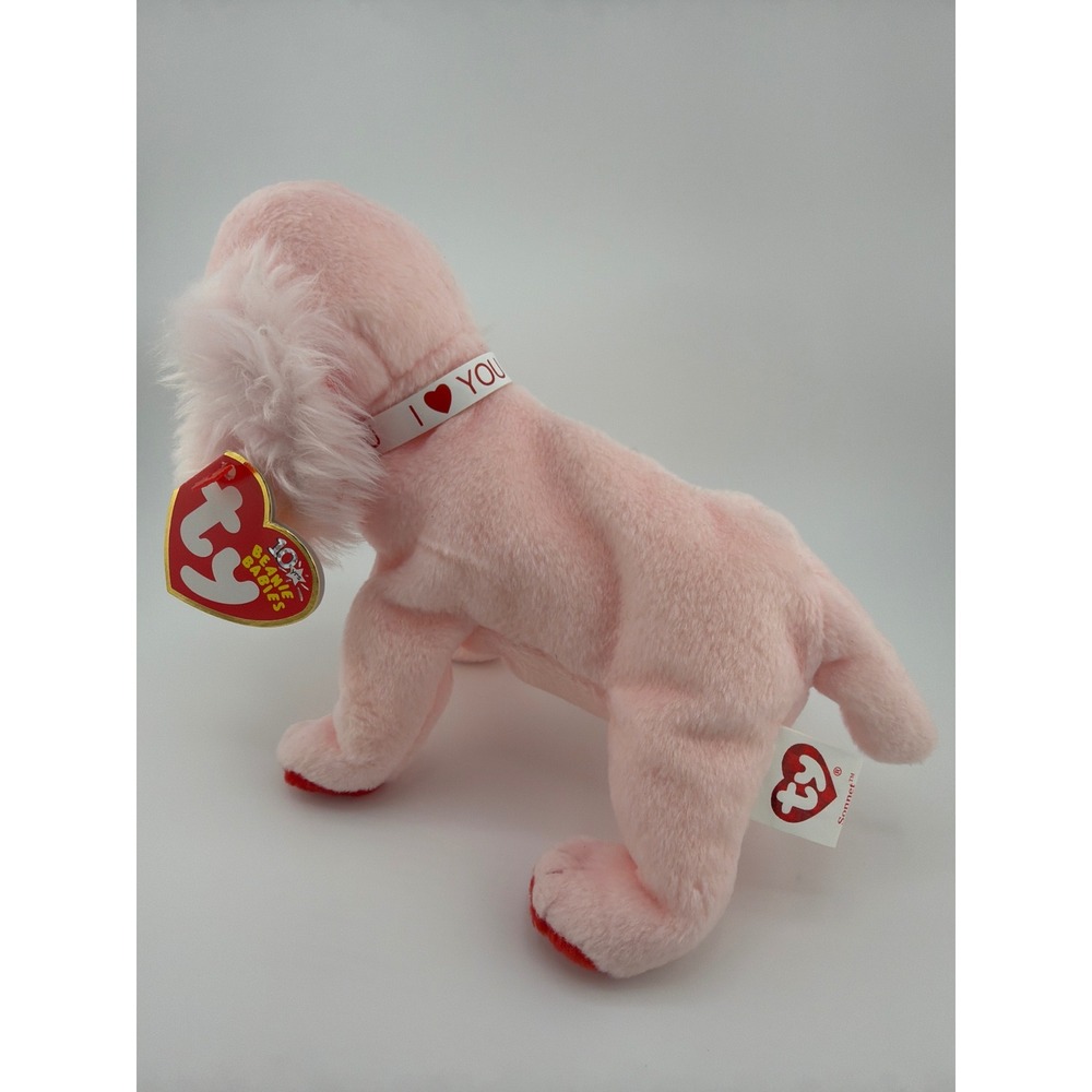 Ty Beanie Babies Sonnet Pink Dog Plush OS Pink Y2K Coquette Valentine - Picture 3 of 7